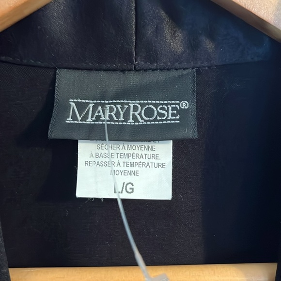 ❤️Mary Rose vintage open blazer satin finish women’s L black paper maché design - Picture 2 of 11